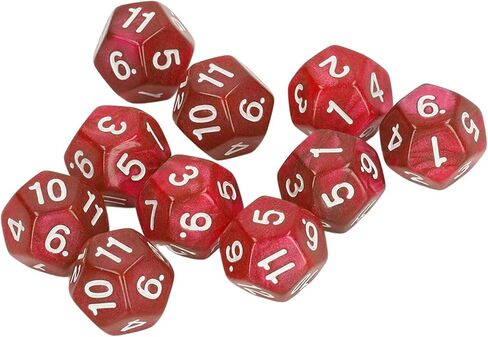 12 Sided Dice Dice for Teaching,40pcs Polyhedral Dice Clear Numbers Prevent Oxidation 12 Sided Dice Set for Game Teaching (Red) in Saudi Arabia