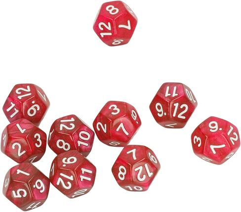 12 Sided Dice Dice for Teaching,40pcs Polyhedral Dice Clear Numbers Prevent Oxidation 12 Sided Dice Set for Game Teaching (Red) in Saudi Arabia