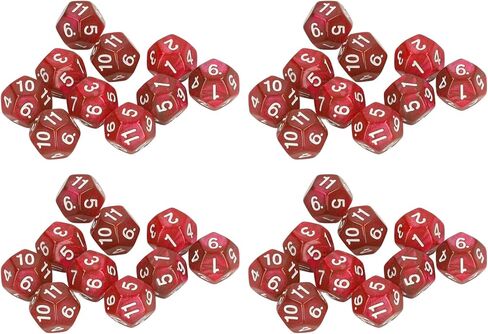 12 Sided Dice Dice for Teaching,40pcs Polyhedral Dice Clear Numbers Prevent Oxidation 12 Sided Dice Set for Game Teaching (Red) in Saudi Arabia