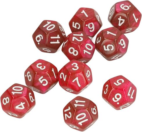 12 Sided Dice Dice for Teaching,40pcs Polyhedral Dice Clear Numbers Prevent Oxidation 12 Sided Dice Set for Game Teaching (Red) in Saudi Arabia