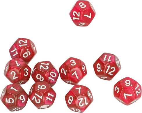 12 Sided Dice Dice for Teaching,40pcs Polyhedral Dice Clear Numbers Prevent Oxidation 12 Sided Dice Set for Game Teaching (Red) in Saudi Arabia