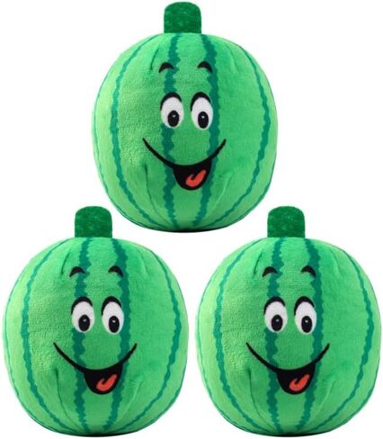 TEHAUX البطيخ صار لعبة الحيوانات الأليفة القطيفة للكلاب - لعبة مضغ تفاعلية لتدريب الجرو وتخفيف الملل لينة 4X3X2.5 بوصة صوت تعليمي للكلاب in Kuwait