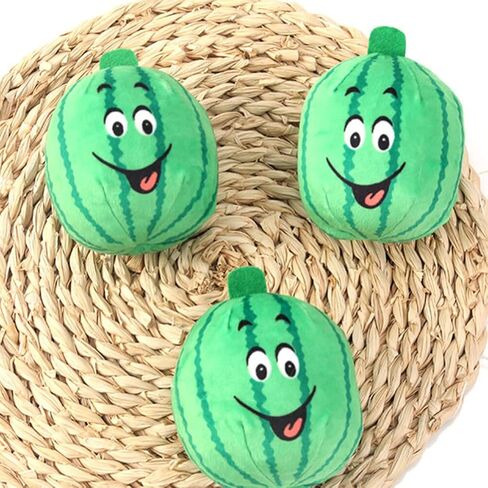 TEHAUX البطيخ صار لعبة الحيوانات الأليفة القطيفة للكلاب - لعبة مضغ تفاعلية لتدريب الجرو وتخفيف الملل لينة 4X3X2.5 بوصة صوت تعليمي للكلاب in Kuwait