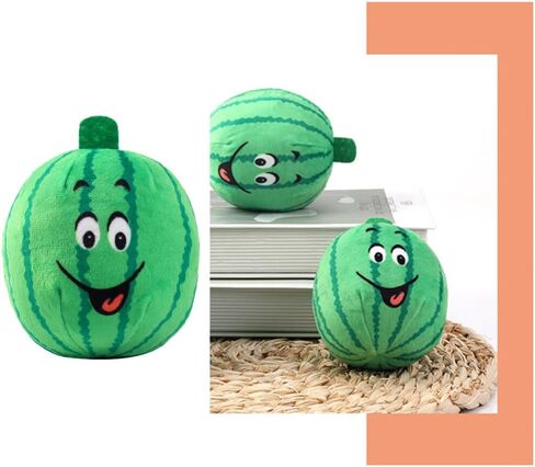 TEHAUX البطيخ صار لعبة الحيوانات الأليفة القطيفة للكلاب - لعبة مضغ تفاعلية لتدريب الجرو وتخفيف الملل لينة 4X3X2.5 بوصة صوت تعليمي للكلاب in Kuwait