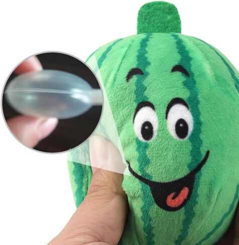 TEHAUX البطيخ صار لعبة الحيوانات الأليفة القطيفة للكلاب - لعبة مضغ تفاعلية لتدريب الجرو وتخفيف الملل لينة 4X3X2.5 بوصة صوت تعليمي للكلاب in Kuwait