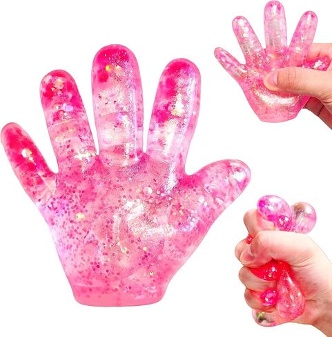 1Pcs Fake Hand Stress Balls Sugar Fidget Toys for Kids Squsihy Stress Hand for Anxiety Relief - Slow Rising Squishy Sugar Ball Sensory Fidget Toys for Kids Adults Autism Classroom Prize Toy (Pink) in Saudi Arabia