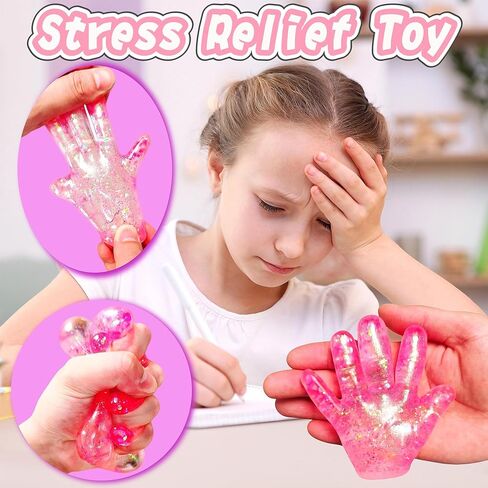 1Pcs Fake Hand Stress Balls Sugar Fidget Toys for Kids Squsihy Stress Hand for Anxiety Relief - Slow Rising Squishy Sugar Ball Sensory Fidget Toys for Kids Adults Autism Classroom Prize Toy (Pink) in Saudi Arabia