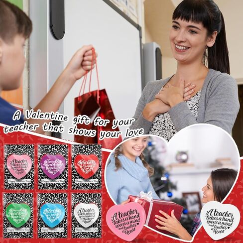 Soulchen 24 مجموعة من هدايا تقدير المعلم، كرة ضغط كبيرة على شكل قلب مقاس 2.76 بوصة، كرة ضغط على شكل قلب مع بطاقات شكر، هدية للمعلم للنساء والرجال، هدايا حفلات المكتب in Kuwait