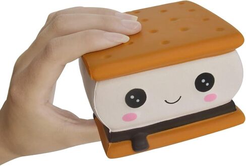 Delightful S'More Squishies - Kids Birthday Gift, Adorable Sandwich Cookie Stress-Relief Smore Toy (Smore) in Kuwait