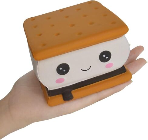 Delightful S'More Squishies - Kids Birthday Gift, Adorable Sandwich Cookie Stress-Relief Smore Toy (Smore) in Kuwait