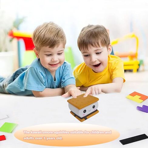 Delightful S'More Squishies - Kids Birthday Gift, Adorable Sandwich Cookie Stress-Relief Smore Toy (Smore) in Kuwait