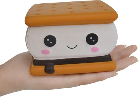 Delightful S'More Squishies - Kids Birthday Gift, Adorable Sandwich Cookie Stress-Relief Smore Toy (Smore) in Kuwait