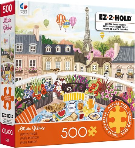Ceaco - EZ2Hold - Olivia Gibbs - Perfect Paris - 500 Piece Jigsaw Puzzle for Adults - Challenging Puzzle Perfect for Game Nights - Finished Size is 26 x 19 in Saudi Arabia