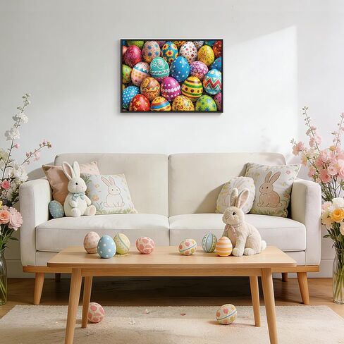 ألغاز هوبجو للبالغين 500 قطعة، ألغاز بيض عيد الفصح النابضة بالحياة، هدايا عيد الفصح المضحكة للبالغين 20 بوصة × 14.2 بوصة in Kuwait