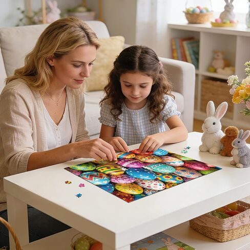 ألغاز هوبجو للبالغين 500 قطعة، ألغاز بيض عيد الفصح النابضة بالحياة، هدايا عيد الفصح المضحكة للبالغين 20 بوصة × 14.2 بوصة in Kuwait