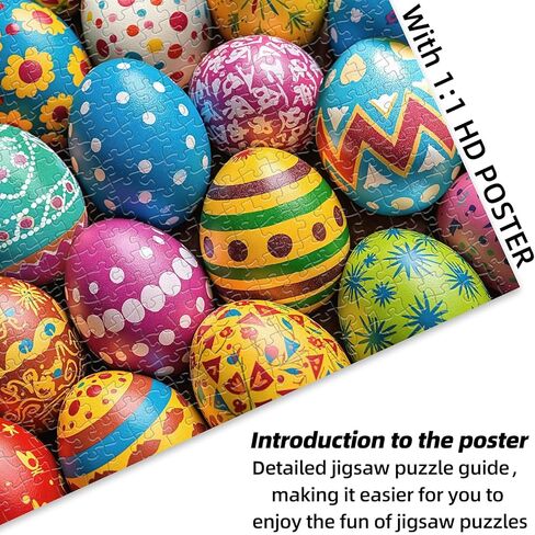 ألغاز هوبجو للبالغين 500 قطعة، ألغاز بيض عيد الفصح النابضة بالحياة، هدايا عيد الفصح المضحكة للبالغين 20 بوصة × 14.2 بوصة in Kuwait