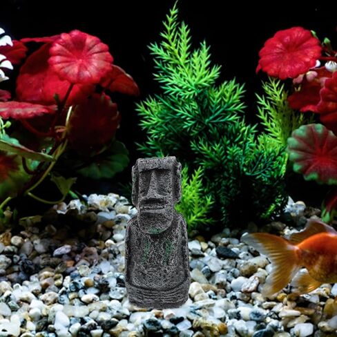 balacoo Easter Moai Statue for Aquarium Decor, Resin Easter Island Head Statue Betta Fish Landscape Decor for Terrariums, Fish Tank Rockery Ornament in Saudi Arabia
