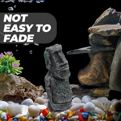 balacoo Easter Moai Statue for Aquarium Decor, Resin Easter Island Head Statue Betta Fish Landscape Decor for Terrariums, Fish Tank Rockery Ornament in Saudi Arabia