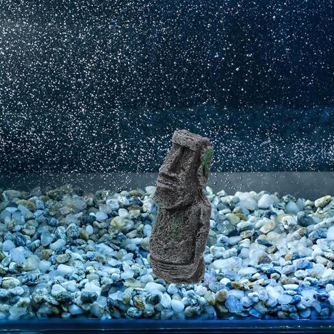 balacoo Easter Moai Statue for Aquarium Decor, Resin Easter Island Head Statue Betta Fish Landscape Decor for Terrariums, Fish Tank Rockery Ornament in Saudi Arabia