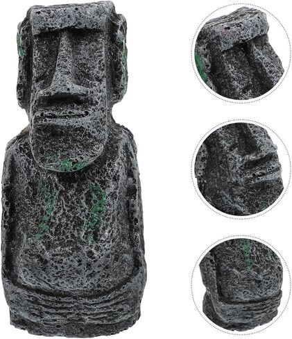 balacoo Easter Moai Statue for Aquarium Decor, Resin Easter Island Head Statue Betta Fish Landscape Decor for Terrariums, Fish Tank Rockery Ornament in Saudi Arabia