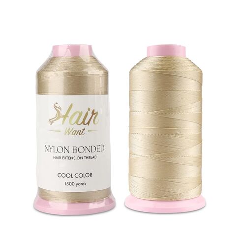 1500 Yards Hair Weaving Threads for Micro Beads Sewing Weft Hair Extensions Nylon Bonded Weaving Thread for Making Wigs Hand Sewing Weft Hair Extension High Strength Thread in Saudi Arabia