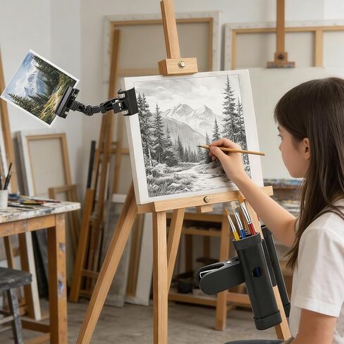 Paint Brush Copy Clip Holder, Metal Easel Brush Clip, 360° Rotatable Paper Document Sign Holder for Typing, Drum Stick Holder Clamp, Suitable for Artist Sketch Drawing Board Computer in Saudi Arabia