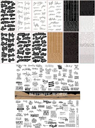 Words Quote Stickers for Scrapbooking Inspirational Phrase Positive Encouraging Small Talk Sentence Gratitude Affirmation Journaling Stuff Junk Journal Embellishments (1, PVC and Vellum) in Saudi Arabia