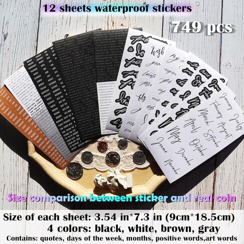 Words Quote Stickers for Scrapbooking Inspirational Phrase Positive Encouraging Small Talk Sentence Gratitude Affirmation Journaling Stuff Junk Journal Embellishments (1, PVC and Vellum) in Saudi Arabia