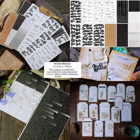Words Quote Stickers for Scrapbooking Inspirational Phrase Positive Encouraging Small Talk Sentence Gratitude Affirmation Journaling Stuff Junk Journal Embellishments (1, PVC and Vellum) in Saudi Arabia