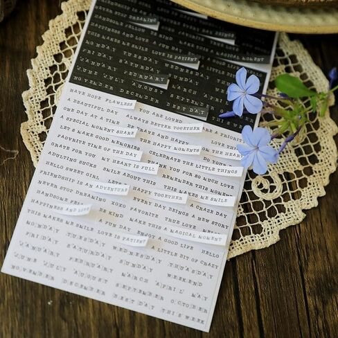 Words Quote Stickers for Scrapbooking Inspirational Phrase Positive Encouraging Small Talk Sentence Gratitude Affirmation Journaling Stuff Junk Journal Embellishments (1, PVC and Vellum) in Saudi Arabia
