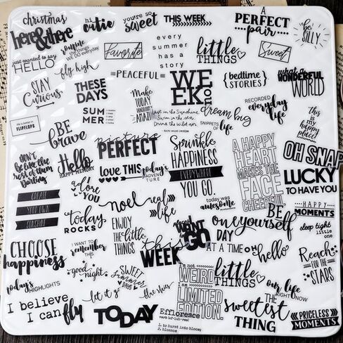 Words Quote Stickers for Scrapbooking Inspirational Phrase Positive Encouraging Small Talk Sentence Gratitude Affirmation Journaling Stuff Junk Journal Embellishments (1, PVC and Vellum) in Saudi Arabia