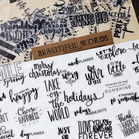 Words Quote Stickers for Scrapbooking Inspirational Phrase Positive Encouraging Small Talk Sentence Gratitude Affirmation Journaling Stuff Junk Journal Embellishments (1, PVC and Vellum) in Saudi Arabia