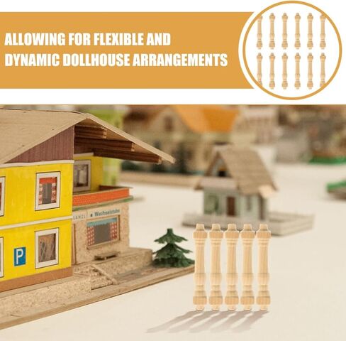 Ciieeo 24Pcs 1 12 Scale Miniature Dollhouse Railing Spindles for Living Room and Bedroom Furniture Accessories DIY Craft Decor in Saudi Arabia