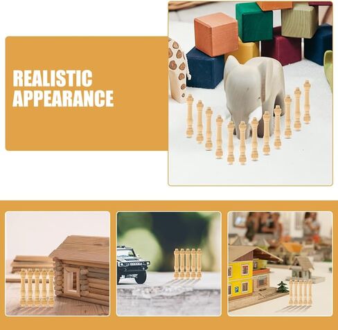 Ciieeo 24Pcs 1 12 Scale Miniature Dollhouse Railing Spindles for Living Room and Bedroom Furniture Accessories DIY Craft Decor in Saudi Arabia