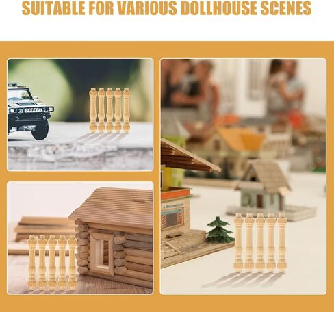 Ciieeo 24Pcs 1 12 Scale Miniature Dollhouse Railing Spindles for Living Room and Bedroom Furniture Accessories DIY Craft Decor in Saudi Arabia