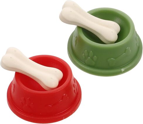 Garneck 4 Sets Miniature Dog Food Bowls Tiny Plastic Animal Figurines with Bone Dollhouse Pet Food Bowl Toy for Kids Miniature Dollhouse Dog Accessories in Saudi Arabia