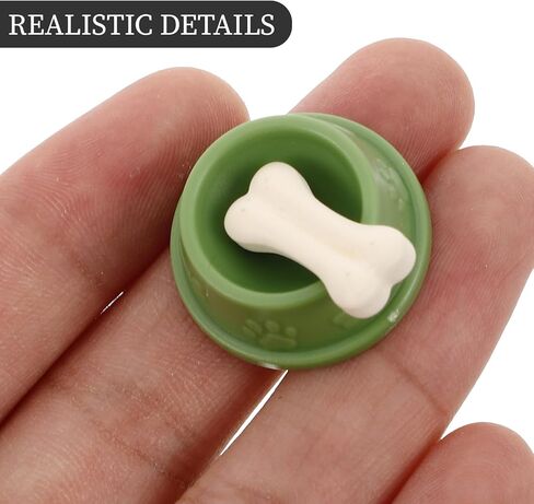 Garneck 4 Sets Miniature Dog Food Bowls Tiny Plastic Animal Figurines with Bone Dollhouse Pet Food Bowl Toy for Kids Miniature Dollhouse Dog Accessories in Saudi Arabia