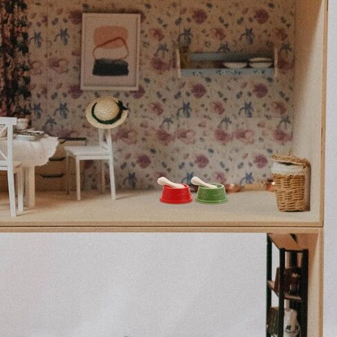 Garneck 4 Sets Miniature Dog Food Bowls Tiny Plastic Animal Figurines with Bone Dollhouse Pet Food Bowl Toy for Kids Miniature Dollhouse Dog Accessories in Saudi Arabia