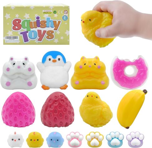 Taba Squishy Toys 15 Pcs, Squishies Pack Fidget Toys Set, Party Favors, Classroom Goodie Bag Stocking Stuffers for Kids Teens 4-8 8-12, Stress Relief Toys, Birthday Gifts for Girls Boys in Saudi Arabia
