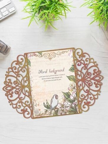 Lace Flower Metal Cutting Dies for Card Making, Wedding Invitation Card Border Die Cuts Carbon Steel Embossing Stencil Template Cutting Tools for DIY Scrapbooking Paper Card Photo Album Craft Supplies in Saudi Arabia