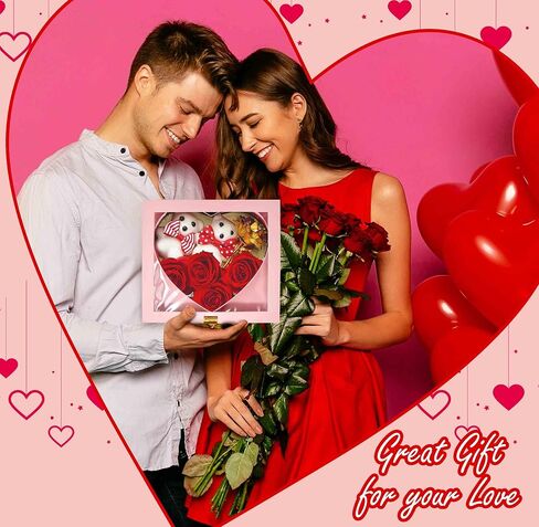 Gift Boutique Valentine's Pink Heart Flower Box Gold Ribbon Clear Top Window Lid Cardboard Fillable Packaging Boxes Treat Floral Candy Chocolate Gifts in Saudi Arabia