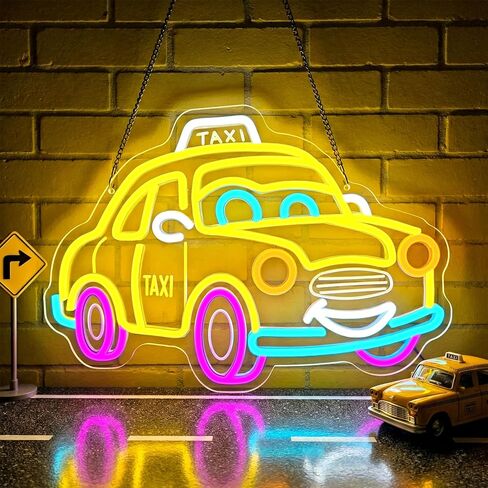لافتة نيون لسيارة السباق، ضوء نيون للسيارة الرياضية المتحركة، ديكور حائط LED أكريليك لغرفة الأطفال، غرفة الألعاب، المرآب والحفلات ذات الطابع الخاص - هدية عيد ميلاد رائعة للأطفال لمحبي السيارات in Kuwait