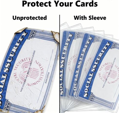 6 Pack Social Security Card Protector Sleeves, Ultra Clear & Durable Waterproof SSN/New Medicare/Credit Card Holder, Soft ID/Debit/Credit/Index Card Storage Sleeves in Saudi Arabia