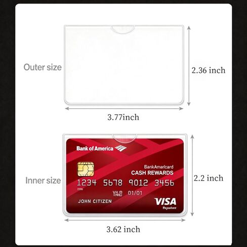 6 Pack Social Security Card Protector Sleeves, Ultra Clear & Durable Waterproof SSN/New Medicare/Credit Card Holder, Soft ID/Debit/Credit/Index Card Storage Sleeves in Saudi Arabia