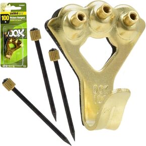 4 Pack Picture Frame Hanging Hooks Heavy Duty 100 lb Capacity Picture Hanging Hardware with Nails Padded Back Pro No Wall Damage – Reusable Wall Décor Mirror Art for Drywall & Plaster in Kuwait