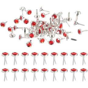PATIKIL Paper Fasteners, 100 Pcs Mini Metal Rhinestone Round Head Fastener Split Pins for Craft Art Scrapbooking DIY Pins Supplies, Black 0.5"x0.3" in Saudi Arabia