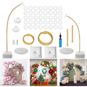 طقم حامل قوس البالون - شكل منحني حر 8.2 قدم و4.9 قدم حامل عمود بالون نصف قوس مع زخرفة خلفية أساسية لحفلات الزفاف، وأعياد الميلاد، وحفلات استقبال المولود الجديد، وديكورات الهالوين in Kuwait