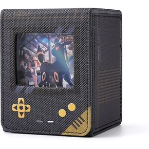 MTG Deck Box with Commander Display, Retro Game Console–Style Deck Case Fit 120 Single Sleeved Cards, PU Leather Magnetic Trading Card Storage Box with 2 Dividers, Compatible with TCG Magic (Purple) in Saudi Arabia