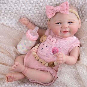 UOFTKIZ Realistic Reborn Baby Dolls Girl - 20 Inches Lifelike Real Life Baby Doll, Newborn Toddler Baby Doll with Poseable Limbs, Pretend Play Gift for Kids Age 3+ in Saudi Arabia