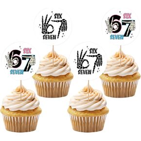 36 قطعة 6 7 أغطية كب كيك، مضحكة ستة سبعة عيد ميلاد يختار كب كيك للرجال، كنت 6 الآن أنا 7 أغطية كب كيك لتزيين حفلات الجنرال ألفا سلانغ in Kuwait